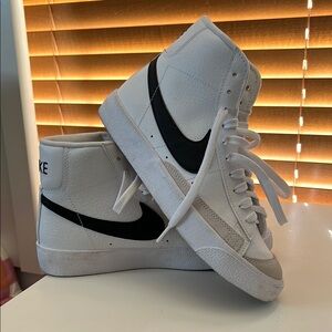 Nike Blazers White and Black High-Top Sneakers